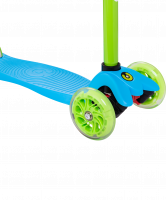 Самокат 3-колесный Snappy 2.0 3D 120/80 мм, голубой/зеленый