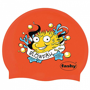 Шапочка для плавания детская  "FASHY Silicone Cap Printed",арт.3047-00-93,силикон, принт "рыба-игла", красн