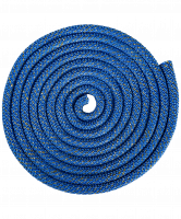 Скакалка для художественной гимнастики RGJ-304, 3м, синий/золотой, с люрексом