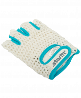 Перчатки для фитнеса SU-110, белые/голубые