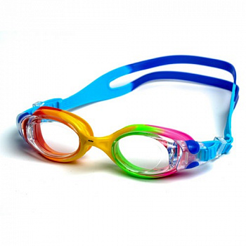 Очки для плавания  детск. "FASHY Kids Match", арт.4134-00-02, ПРОЗРАЧ.линзы, нерег.перенос.,желт-зел.опр