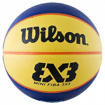 Мяч баскетбольный  WILSON FIBA3x3 Replica Mini, арт.WTB1733XB, р.3, резина, бутил. камера, сине-желтый
