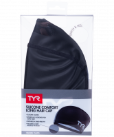 Шапочка для плавания Long Hair Silicone Comfort Swim Cap, LSCCAPLH/001, черный