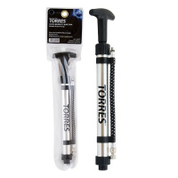 Насос "TORRES" двойного действия, арт.SS5019, 20 см., алюминий, гибкий шланг, игла (5 мм), серебр.