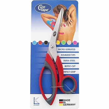 Ножницы для тейпов CureTape HQ, арт. 260205, нерж. сталь, тефлон. покр., красные