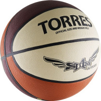 Мяч баскетбольный  "TORRES Slam" арт.B00067, р.7, резина, нейлон. корд, бут. кам, бежево-бордово-оранж