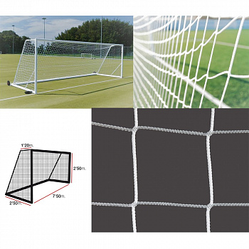 Сетка футбольная  "EL LEON DE ORO" арт.12444012000, a:7.5 b:2.5 c:1.2 d:2.5, нить 4мм ПП бел.