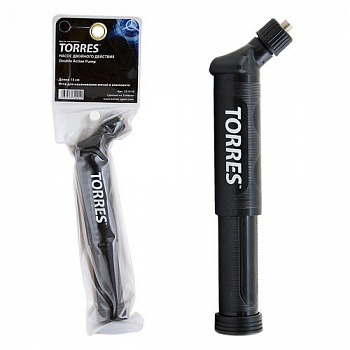 Насос "TORRES" двойного действия, арт.SS1016, 15 см, пластик, с бок.горлов., игла (7 мм), черный