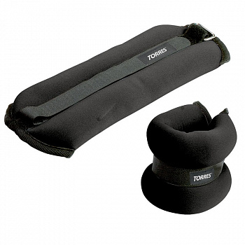 Утяжелители универсальные"TORRES 3 кг" арт.PL110183, эрг. форма,неопрен, металл. песок, черный
