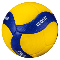 Мяч волейбольный  "MIKASA V200W", р.5, оф.мяч FIVB, FIVB Appr, синт.кожа (микрофиб), 18пан, клееный, желт-син