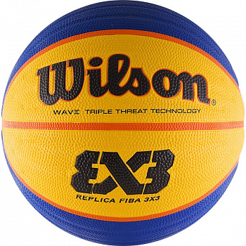 Мяч баскетбольный  WILSON FIBA3x3 Replica, арт.WTB1033XB, р.6, резина, бутил. камера, сине-желтый