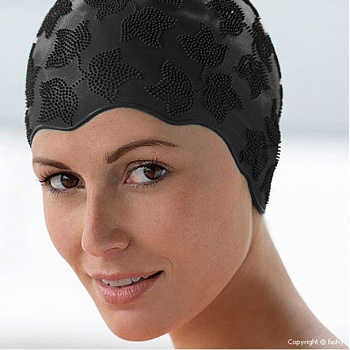 Шапочка для плавания женская  "FASHY Moulded Cap", арт.3100-00-20, резина, черный